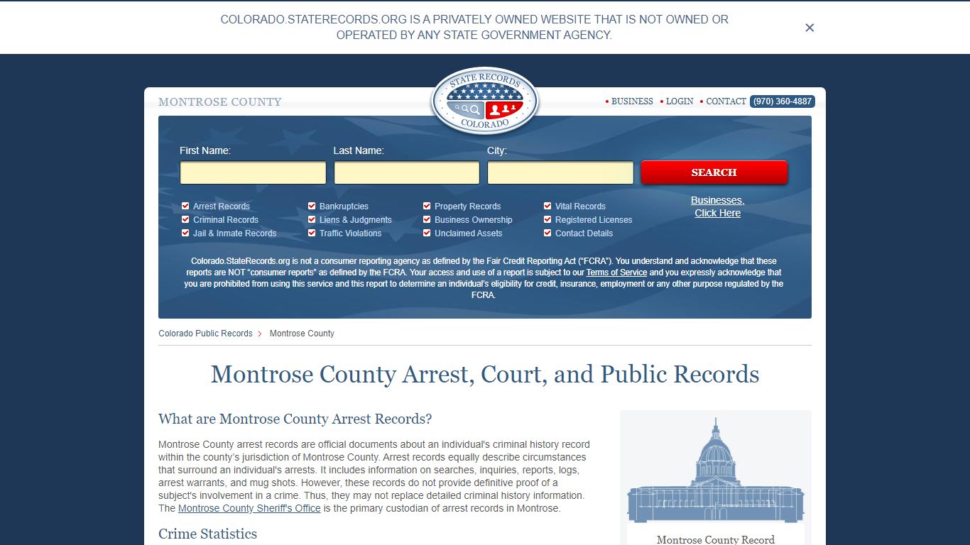 Montrose County Arrest, Court, and Public Records