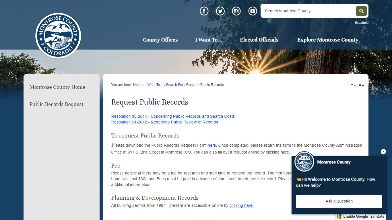 Request Public Records | Montrose County - Official Website