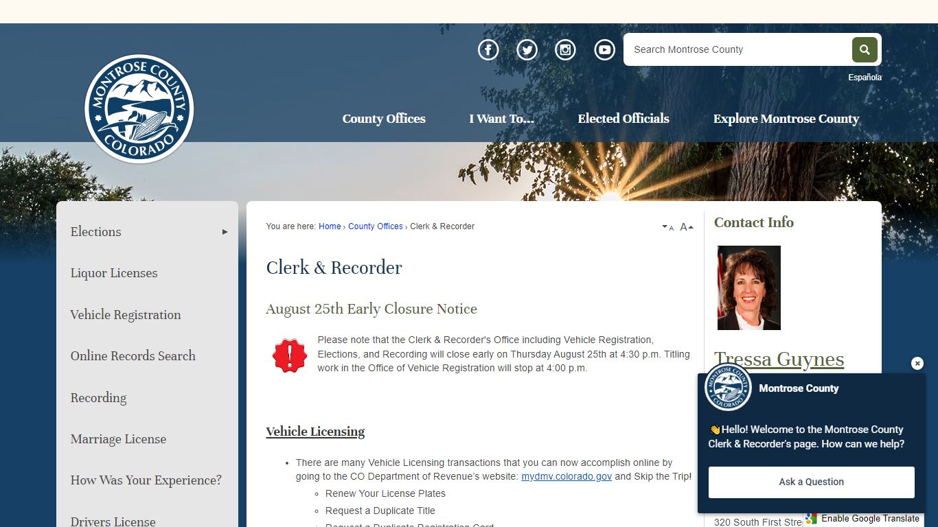 Clerk & Recorder | Montrose County - Official Website