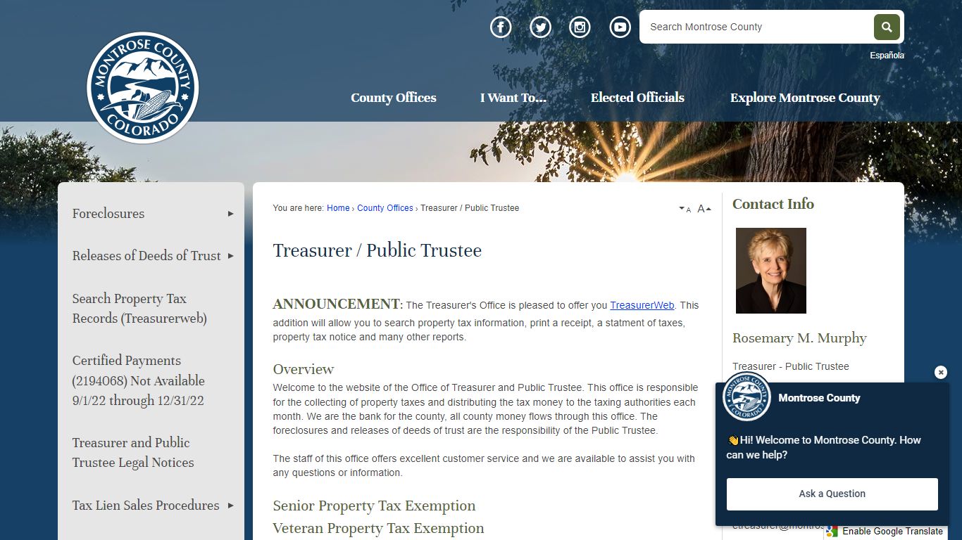 Treasurer / Public Trustee | Montrose County - Official Website